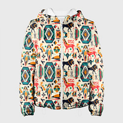 Женская куртка Африканские узор лев и жираф