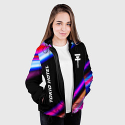 Куртка с капюшоном женская Tokio Hotel neon rock lights, цвет: 3D-черный — фото 2