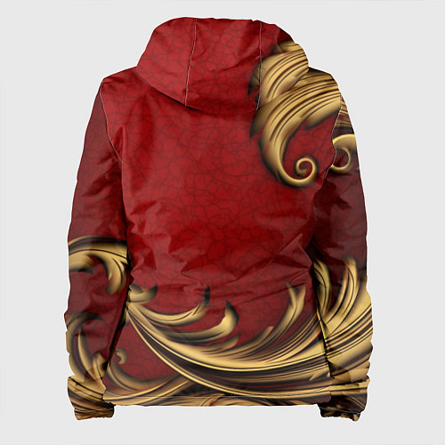 Женская куртка Классический золотой узор на красном бархате / 3D-Белый – фото 2