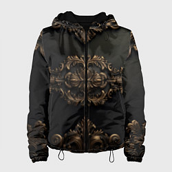 Женская куртка Объемные темные золотые узоры