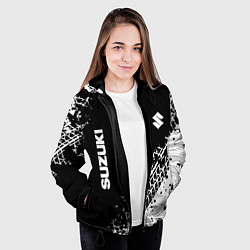Куртка с капюшоном женская Сузуки: следы от шин, цвет: 3D-черный — фото 2