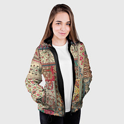 Куртка с капюшоном женская Славянский собирательный узор - орнаментный паттер, цвет: 3D-черный — фото 2