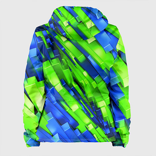 Женская куртка Сине-зеленые наклонные блоки / 3D-Белый – фото 2