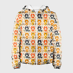 Женская куртка Разноцветные котята ретро узор