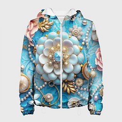 Женская куртка Цветы и жемчуг