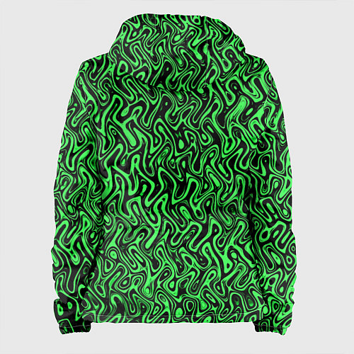 Женская куртка Чёрно-зелёный абстрактный узор / 3D-Черный – фото 2