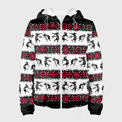 Куртка с капюшоном женская Кокопелли индейцев хайда, цвет: 3D-белый