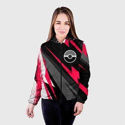 Куртка с капюшоном женская Pokemon electro lines, цвет: 3D-черный — фото 2