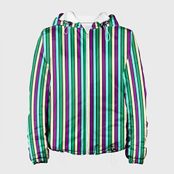 Женская куртка Фиолетово-зелёный полосатый