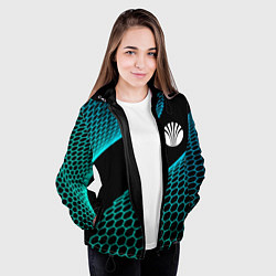 Куртка с капюшоном женская Daewoo electro hexagon, цвет: 3D-черный — фото 2