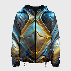 Женская куртка Объемная синяя текстурная кожа