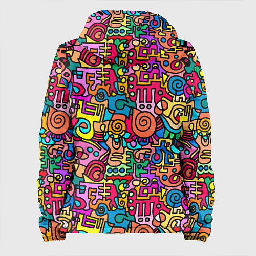 Женская куртка Психоделические узоры - цветные дудлы / 3D-Белый – фото 2