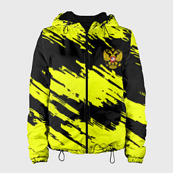 Куртка с капюшоном женская Российская империя краски жёлтые, цвет: 3D-черный