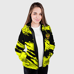 Куртка с капюшоном женская Российская империя краски жёлтые, цвет: 3D-черный — фото 2