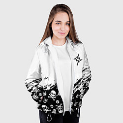 Куртка с капюшоном женская Металика черепа рок, цвет: 3D-белый — фото 2