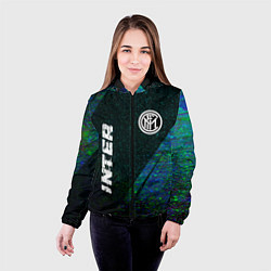 Куртка с капюшоном женская Inter glitch blue, цвет: 3D-черный — фото 2