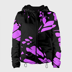 Куртка с капюшоном женская Фиолетовая абстракция, цвет: 3D-черный