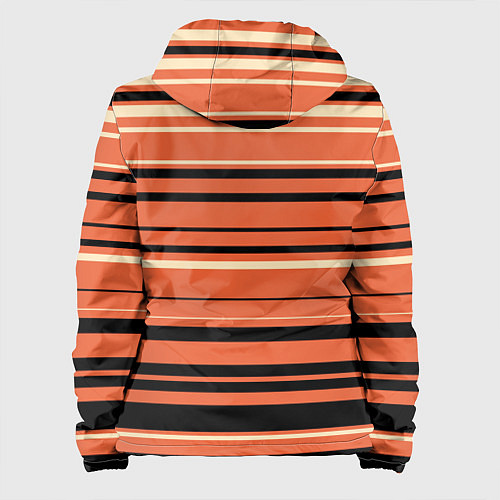 Женская куртка Оранжевый полосами / 3D-Черный – фото 2