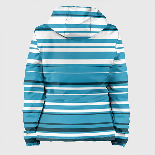Женская куртка Бело-голубой в полоску / 3D-Белый – фото 2