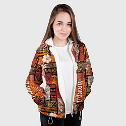 Куртка с капюшоном женская Гавайские острова - райский уголок, цвет: 3D-белый — фото 2