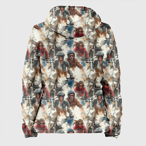 Женская куртка Акварель -мотогонщики / 3D-Черный – фото 2