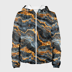 Куртка с капюшоном женская Мраморное золото, цвет: 3D-белый