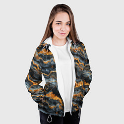 Куртка с капюшоном женская Мраморное золото, цвет: 3D-белый — фото 2