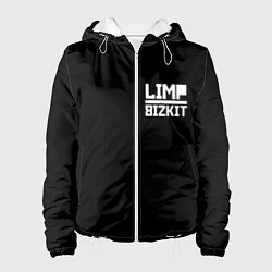 Куртка с капюшоном женская Lim Bizkit logo, цвет: 3D-белый