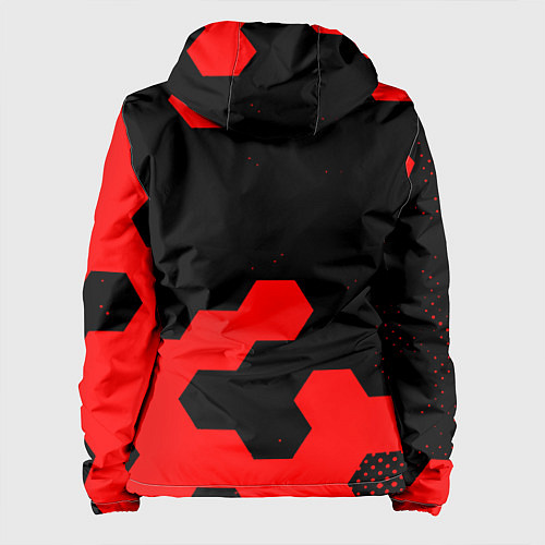 Женская куртка Герб РФ спортивный стиль соты / 3D-Белый – фото 2