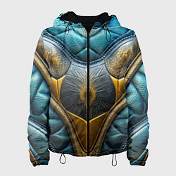 Куртка с капюшоном женская Объемный футуристический текстурный костюм из кожи, цвет: 3D-черный