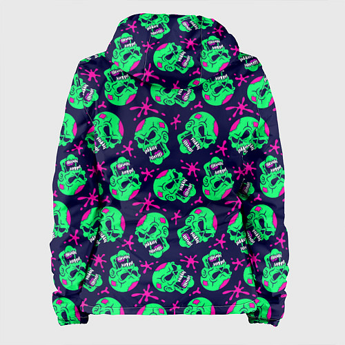 Женская куртка Неоновые черепа узор / 3D-Белый – фото 2