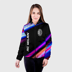 Куртка с капюшоном женская AC Milan speed game lights, цвет: 3D-черный — фото 2