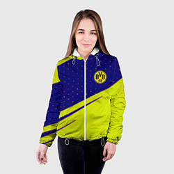 Куртка с капюшоном женская Borussia logo geometry, цвет: 3D-белый — фото 2