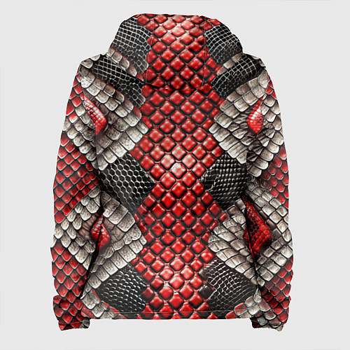 Женская куртка Змеиная объемная текстурная красная шкура / 3D-Черный – фото 2