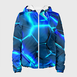 Женская куртка Неоновые холодные голубые плиты в разломе