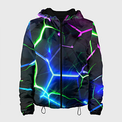 Женская куртка Микс из разломленных плит и неоновое свечения