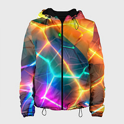 Женская куртка Яркий градиент в разломленных плитах с желтым свет