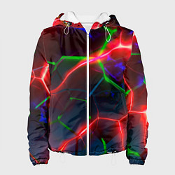 Женская куртка Неоновые яркие зеленые плиты с красным светом