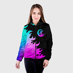 Куртка с капюшоном женская Angels of Death неоновый огонь, цвет: 3D-черный — фото 2