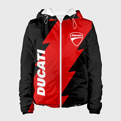 Куртка с капюшоном женская Ducati - logo, цвет: 3D-белый