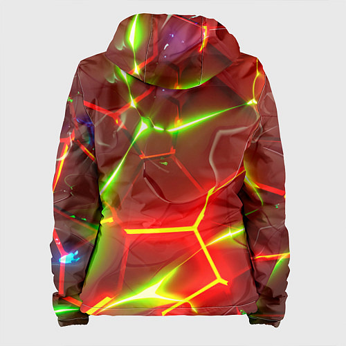 Женская куртка Неоновые красные плиты с ярким светом / 3D-Черный – фото 2