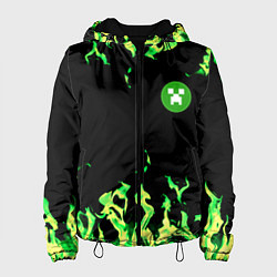Женская куртка Minecraft green flame