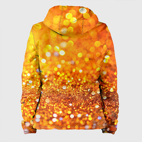 Женская куртка Оранжевые и желтые блестяшки боке / 3D-Черный – фото 2