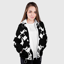 Куртка с капюшоном женская Тест Роршаха - нейросеть, цвет: 3D-белый — фото 2