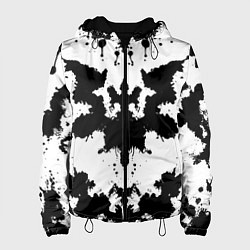 Куртка с капюшоном женская Психоделический тест Роршаха, цвет: 3D-черный