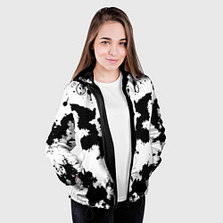 Куртка с капюшоном женская Психоделический тест Роршаха, цвет: 3D-черный — фото 2