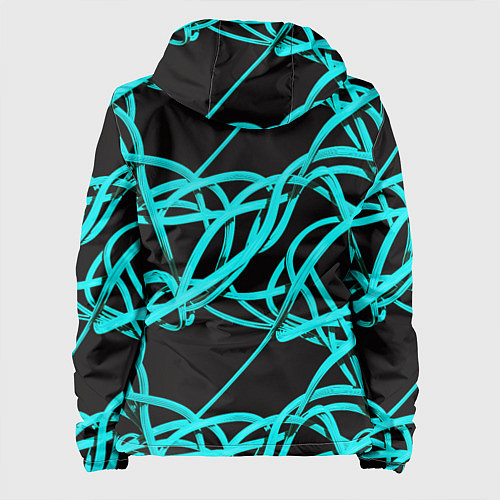 Женская куртка Ярко голубые линии / 3D-Белый – фото 2