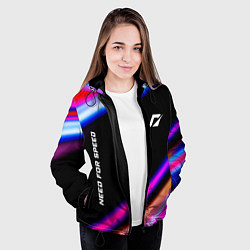 Куртка с капюшоном женская Need for Speed speed game lights, цвет: 3D-черный — фото 2