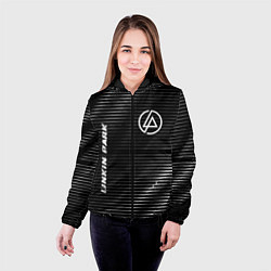 Куртка с капюшоном женская Linkin Park metal rock lines, цвет: 3D-черный — фото 2