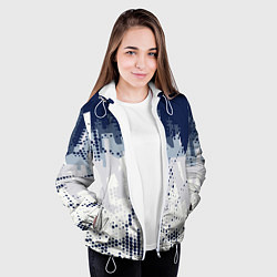 Куртка с капюшоном женская Яркий абстрактный узор для спорта, цвет: 3D-белый — фото 2